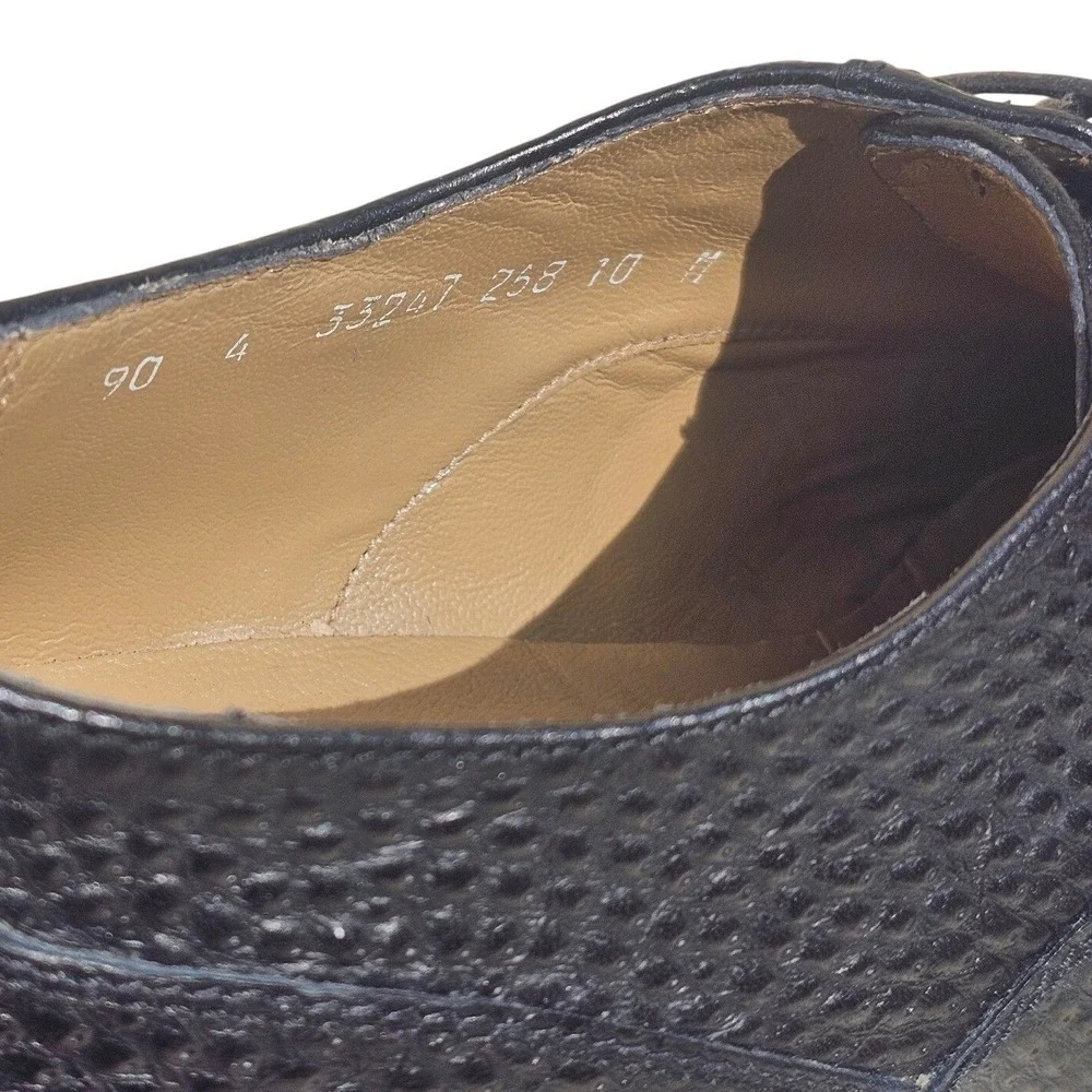 R. Martegani Boutique Black Pebbled Leather Cap Toe Oxfords Men's Size 10 M